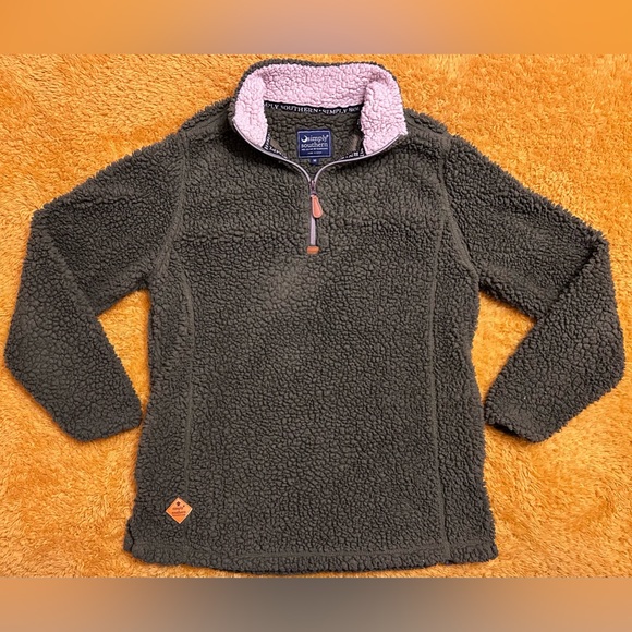 Simply Southern Tops - Simply Southern Army Green 1/4 Zip Sherpa Pullover